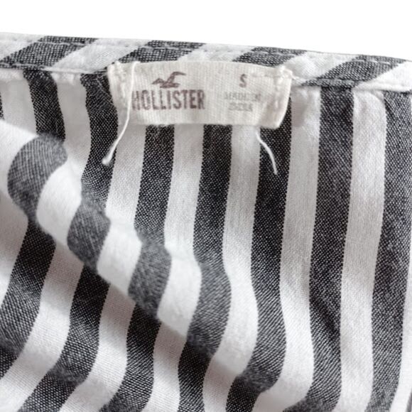 Hollister Sz S Boho Ruffle Batwing Sleeve Crop Top Cotton Minimalist Indie Style - Picture 6 of 7